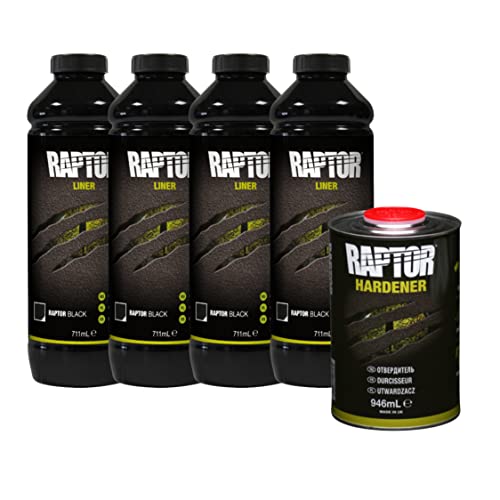 Raptor 820 Products Raptor Black Spray Truck Bed Liner Kit - 1 Gallon Kit #TOP1