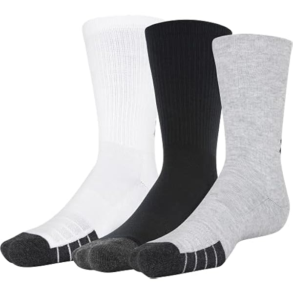 Under Armour Performance Tech Crew, Multipair Sokken, staal gesorteerd (3 paar), Large (3-pack), Staal gesorteerd (3 paar), Large