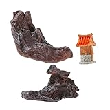 Toyvian 3piezas Adornos De Madera Hundida Simulada para Acuario Decoración De Paisaje Natural para Hábitat De Agua Dulce De Tronco De Madera para Pecera De Acuario Accesorio De Escondite p