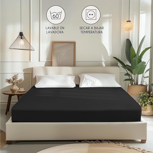 Miniatura 6 de Dreamzie Sabanas 70x160 Ajustable - Algodon Oeko Tex Certificado - Negro - Sábanas Bajeras 70 X 160-100 Jersey