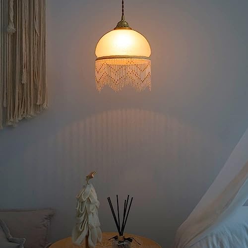 Candelabro de borla de vidrio con base de latón para iluminación E27 francesa 5