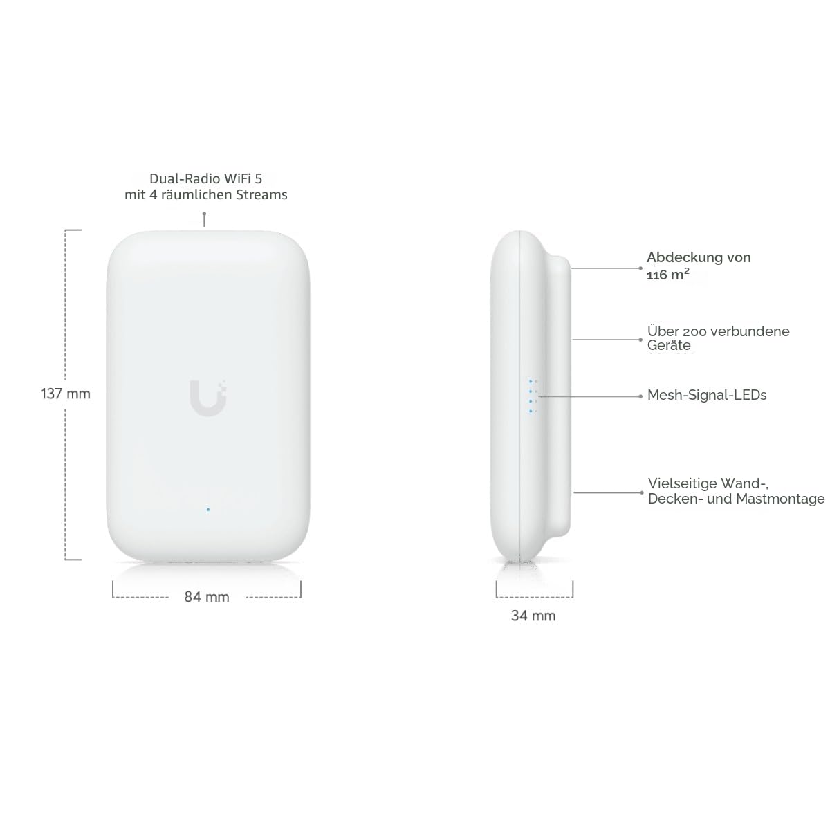 UbiQuiti UK-Ultra WLAN PoE Access Point - WiFi 5 - Indoor & Outdoor