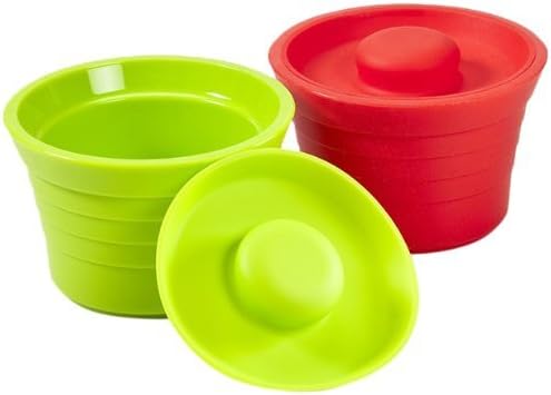 Airtight Silicone Lidded Jars - 2 pack - 100% SILICONE Jars for Kids, Children, Babies, Toddlers, BPA Free, PATENTED AIRTIGHT JAR SET (Dishwasher Safe)