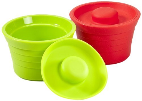 Kinderville Airtight Silicone Lidded Jars - 2 pack - 100% SILICONE Jars for Kids, Children, Babies, Toddlers, BPA Free, PATENTED AIRTIGHT JAR SET (Dishwasher Safe)