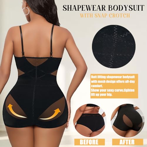 Avidlove Shapewear Bodysuit for Women Body Shaper Tummy Control Shapewear Plus Size Body Suits with Snap Crotch2