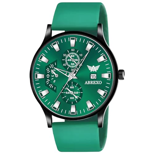Image of Speed-Master Series Round Dial Date Working Silicone Strap Analog Quartz Mechanism Boys Watch for Men