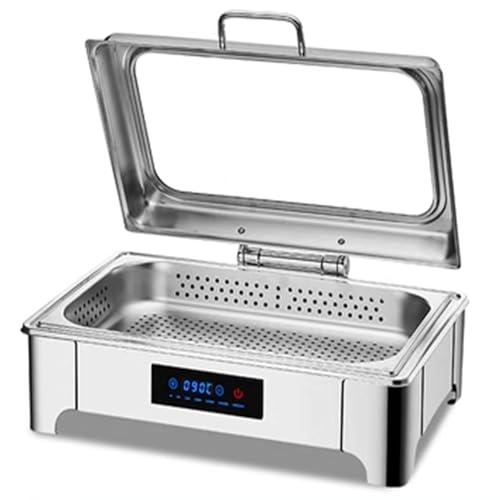 Zestaw bufetowy, duża pojemność, stal nierdzewna, z klapką i regulacją temperatury LED, do cateringu i bankietów