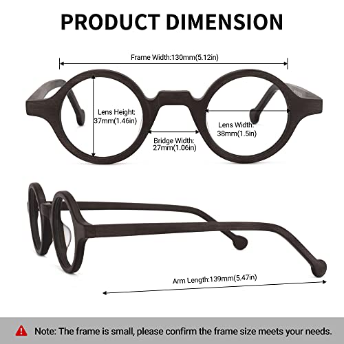 Zeelool Vintage Small Round Blue Light Blocking Eyeglasses Arale Fa0176-03 Burnt Umber #TOP3