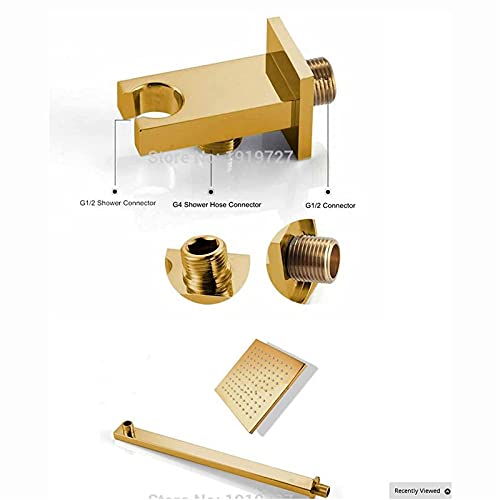 Ensemble de robinet de douche mural doré pour moderniser sa baignoire