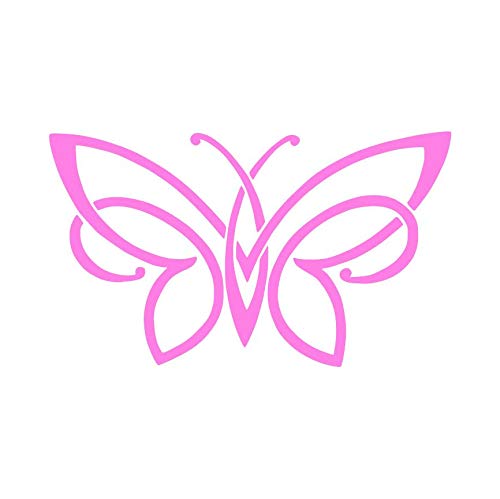 Unique Butterfly [Pick Color] Vinyl Transfer Sticker Decal for Laptop/Car/Truck/Window/Bumper (10" x 5.8", Pink)