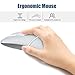 NORMIA RITA Foldable Arc Wireless Mouse Silent Click Bluetooth 5.0 and 2.4GHz Dual Modes Portable Curved Mouse for Home, Office, Travel (Silver)