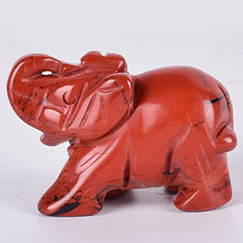 SnamicE Natural crystal rough 2 pcs Picture Jasper Elephant Figurine Craft Crystal Stone Mini Animals Statue Home Decor,