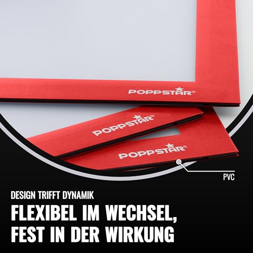 POPPSTAR Magnetrahmen A4 selbstklebend mit Magnetverschluss, rot, 5 Stück