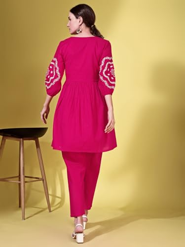 Image of Womanista Embriodery frock suit set for womens | coord set for womens cotton | co ord sets for women stylish | co ord sets for women casual wear
