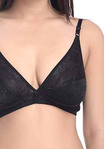 Image of Fashion Comfortz - Fashion Lingerie Set Cotton Bra Panties Set for Women|Bra Panty Set |Bra Panty Set for Women with Sexy|Undergarments|Lingerie Set for Women for Sexy Honeymoon| Black