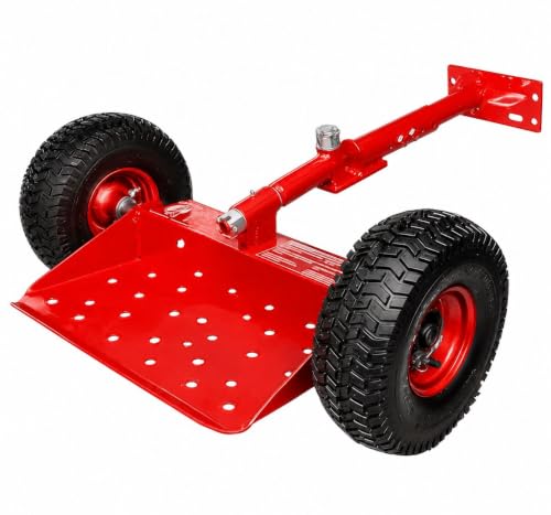 Jungle Jim's Jungle Wheels Lawn Mower Sulky – Red Edition – Stand-On Two-Wheel Sulky for Walk-Behind Mowers – Folding Trailer Hook Up – 10' Wheels – 2-Year Weld Warranty