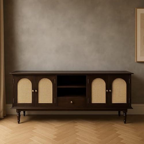 Image of TV Stand for 65 inch TV, Dark Chocolate | WALNUT TK-25