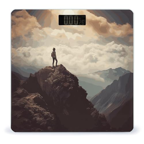 Báscula digital de baño con pantalla LCD y cinta métrica miniatura 1