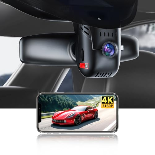 Baiyueao 4K 3840 * 2160P Dash Cam for Audi A1 A3 A4 A5 A6 A7 A8 Q2 Q3 Q5 Q7 Q8 (2019-2025) WiFi Car Camera,with64GBcard,Loop Recording,24HParking Monitoring mode,Smart App Control, with Gravity-sensor