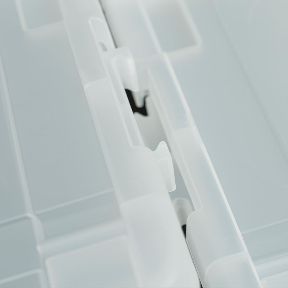 [LIFIST] EASY-OFF Under Bed Storage Bin with Wheels and 3-Stage Lid (2 set) – 10 Gallons Slim Plastic Storage Box for Bedroom, Closet, or Dorm – Stackable, Modular, Easy Access (Translucent)