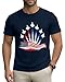 Aiyino Mens Patriotic Fighter Jet Graphic Tee American Flag Aviation Shirt 4th of July Gift Navy L