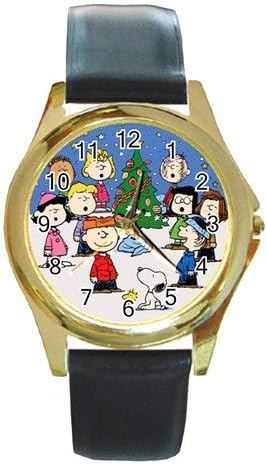 Ultra X Cute Dog Christmas Holiday Party Round Gold Metal Watch for Gifts Kids Men Women