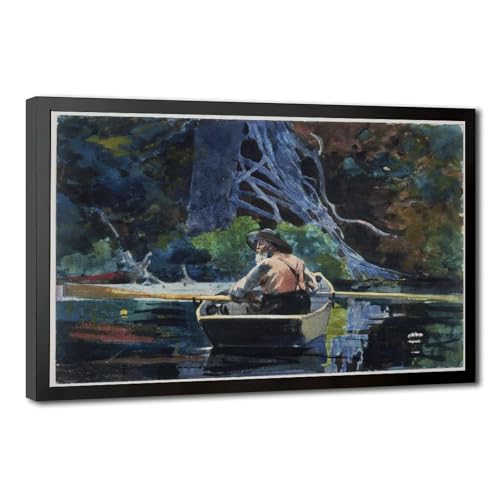Impression toile The Adirondack Guide Winslow Homer avec cadre suspendu d'art