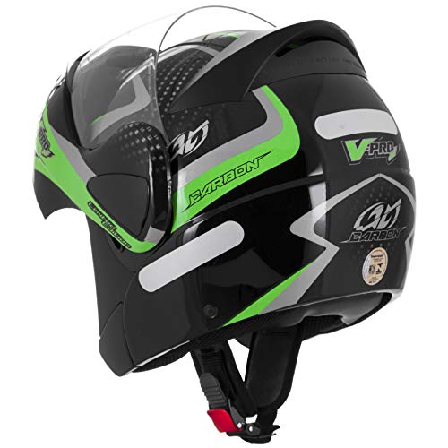 Pro Tork Capacete V-Pro Jet 2 CaRubroon 62 Preto/Verde