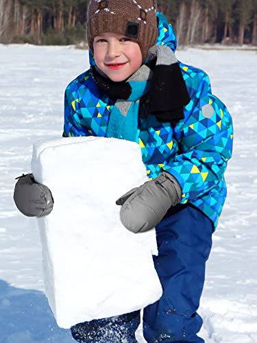 3 Pairs Kids Waterproof Mittens Thicken Toddler Winter Snow Gloves Warm Ski Gloves for Girls Boys2