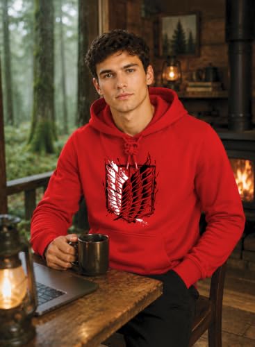 Image of ADRO Mens Abstract Graphic Hoodie | 320 GSM Cotton Poly Fleece | Regular Fit Contemporary Artistic Sweatshirt for Winter & Streetwear
