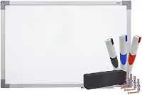 Kit Quadro Branco Uv Moldura Mdf Revestido Aluminio Soft STALO, 60x40