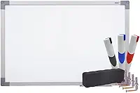 Kit Quadro Branco Uv Moldura Mdf Revestido Aluminio Soft STALO, 60x40