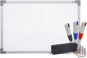 Kit Quadro Branco Uv Moldura Mdf Revestido Aluminio Soft STALO, 60x40