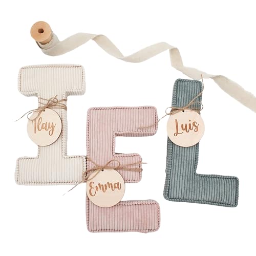 Corduroy fabric letters for nursery decor