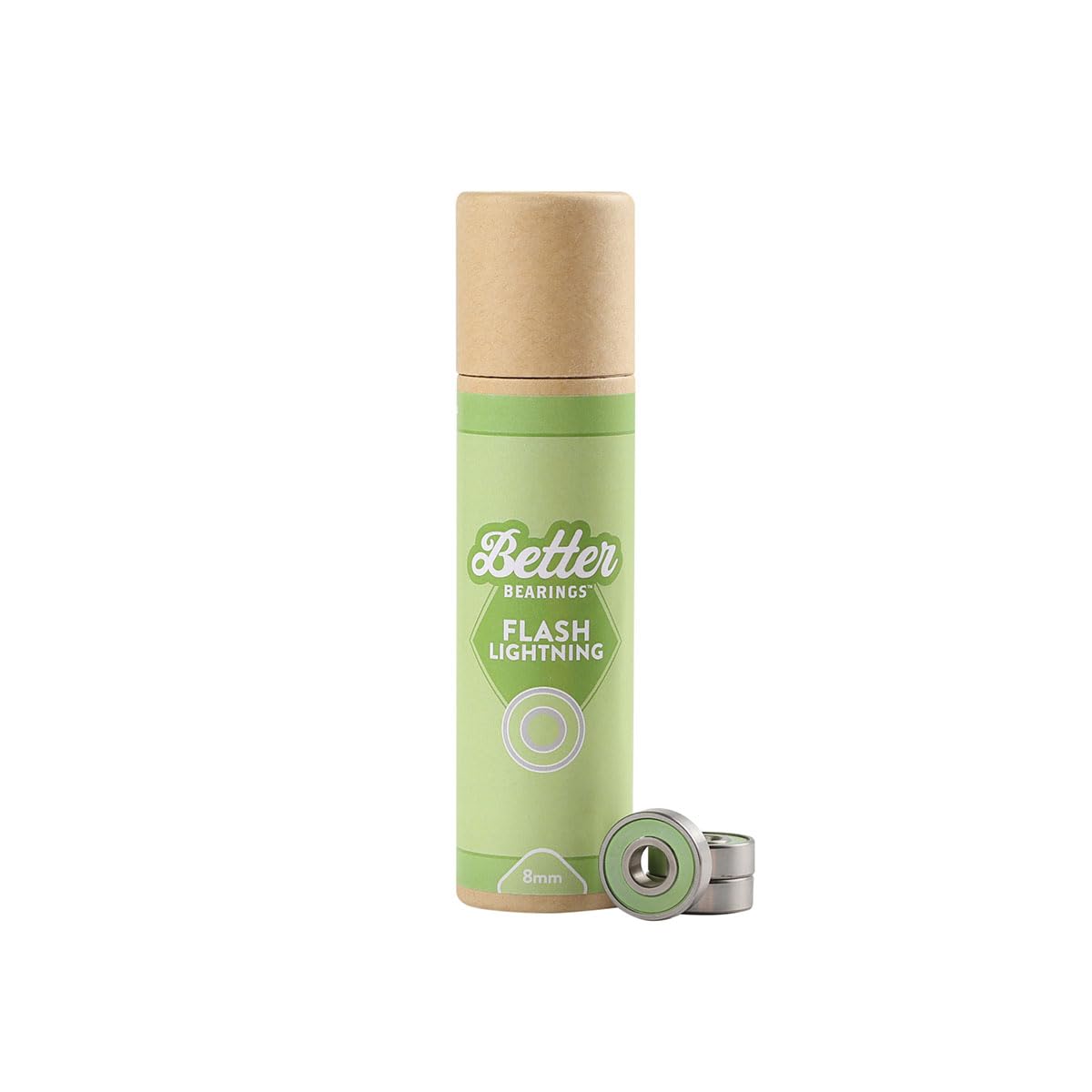 Better Bearings Flash Lightning – Lot de 16 roulements à roulettes en céramique, patins à roulettes ABEC 9, résistants, durables, pré-lubrifiés, boucliers en caoutchouc remplaçables, soutien féminin
