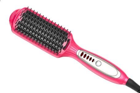 KisKis 100% Original 45W LED Electric Hair Straightener Brush Hair Straighter Comb (Pink)