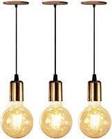 Kit 3 Pendentes Luminária Alumínio Retrô Cobre Cabo 2m 4149 Suporte Sem Lâmpada