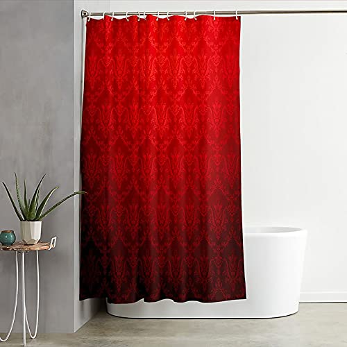 Rideau de douche anti moisissure 180x180cm rouge imperméable lavable - 3