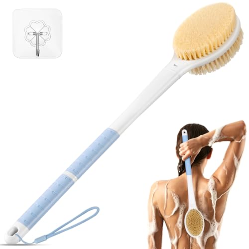 Back Scrubber Body Shower Brush: Anti Slip Long Handle Bath