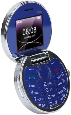 ASHATA Flip Cell Phone for Seniors, 2G Simple Flip Phone Big Buttons with Vintage Watch Design, High Volume Speaker Dual Card Dual Standby MP3 FM, 1200mAh (Blue) — view 8