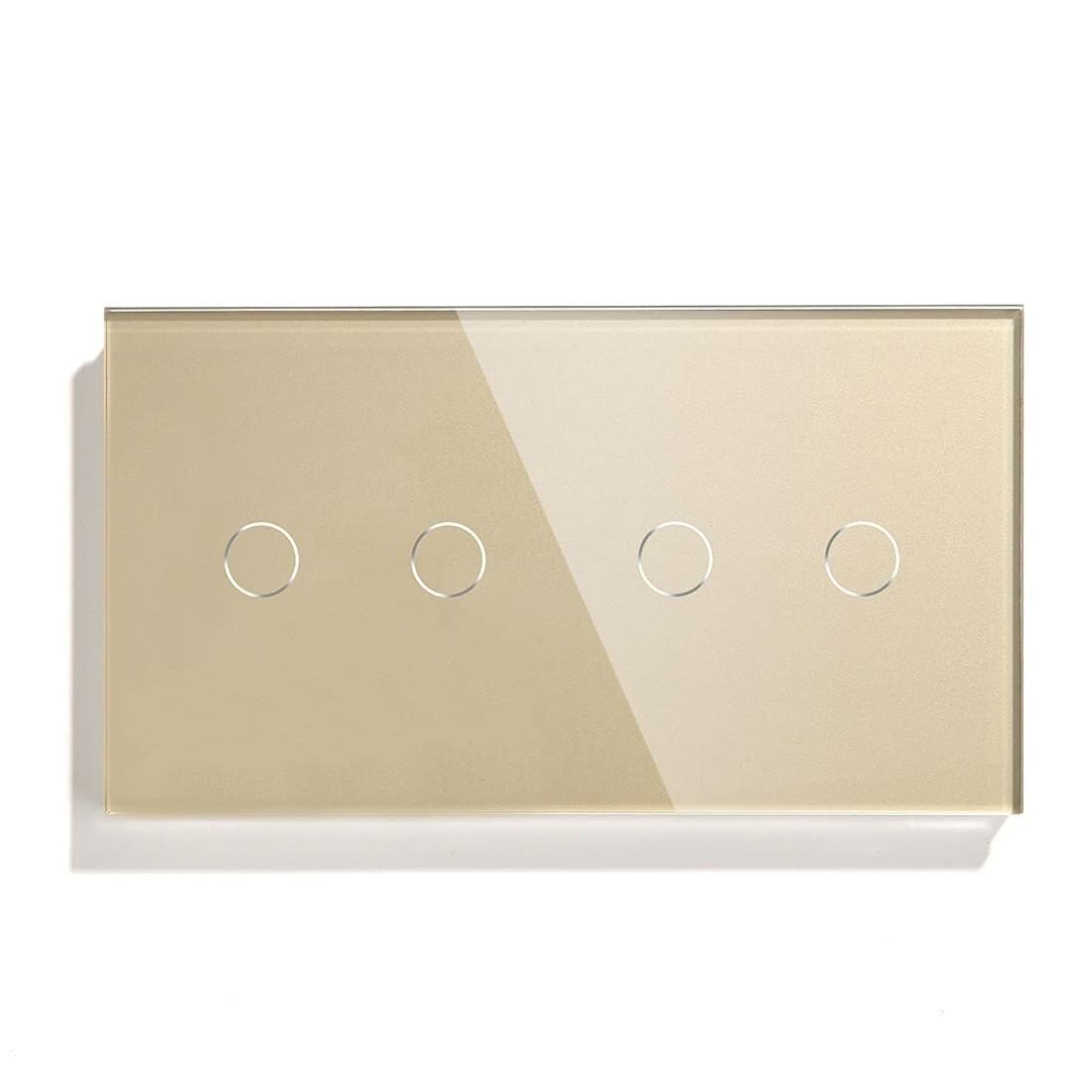 Interruptor 157x86x35m m multicolor de la luz del tacto de la cuadrilla de Smart 4 for el hogar(Gold)