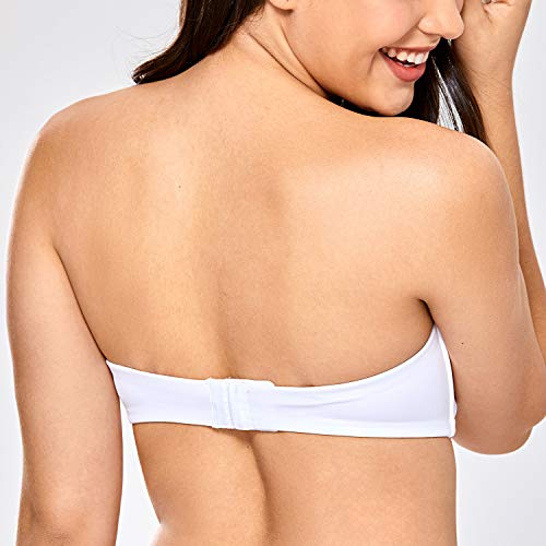 Image of DELIMIRA Women's Strapless Bra Minimizer Seamless Underwire Unlined Bandeau for Big Bust