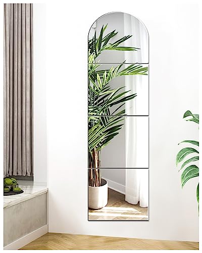 COUXILY Lot de 4 miroirs Autocollants HD - 35,5 x 30,5 cm - sans Cadre - pour décoration Murale en Verre - pour décoration de Chambre esthétique (04-2, 4 pièces)