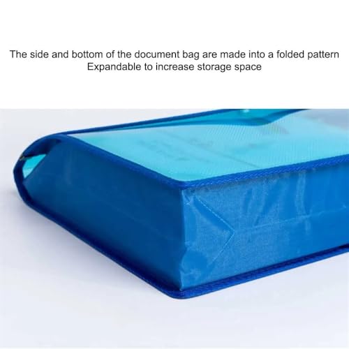 Sac de rangement documents B5 bleu et enveloppe plastique à pression
