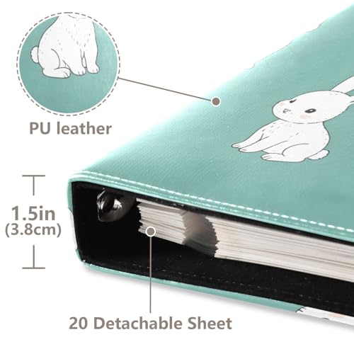 Álbum de Fotos Scrapbook DIY Autoadhesivo con Ovejitas Lindas, Carpeta de 3 Anillos, 40 Páginas 8x10 para Recuerdos miniatura 4