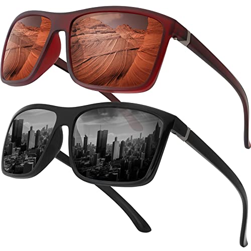VIYSIOO Polarized Sunglasses for Men Women Square Retro Fashion Driving Wayfarer Sun Glasses Uv400 Protection Mens Glasses