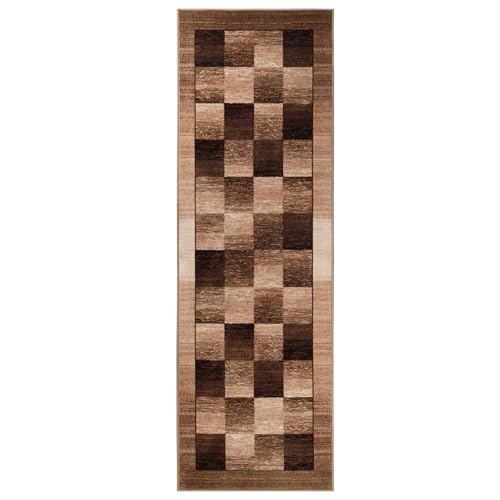 Tapis antidérapant Lockwood chocolat avec dossier haute adhérence sécurisé