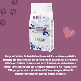 Monge Vetsolution Intestinal Cane All Breeds 2kg, alimento completo per cani di tutte le taglie con disturbi intestinali,2kg.