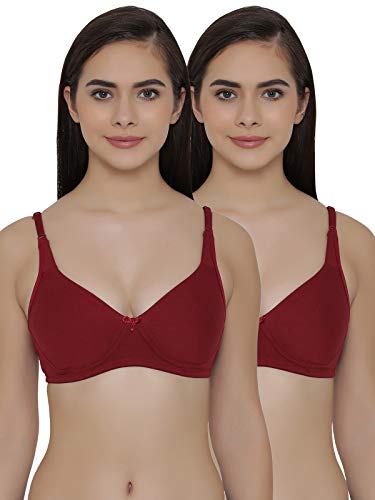 Image of Clovia Cotton Women's Pack of 2 Full Coverage Non-Padded Wirefree Full Cup Bra