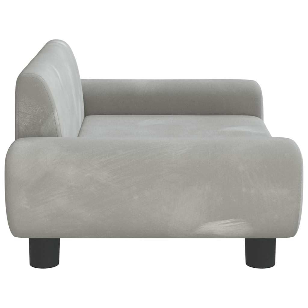 Cuccia per cani in velluto grigio chiaro, 70 x 45 x 33 cm, con materasso morbido, cestino antiscivolo e rivestimento antigraffio, ideale come posto per dormire per cuccioli, anziani e animali